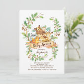 スイートウッドランドアニマルズベビーシャワー招待状 招待状 (スタンド正面)