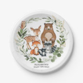 スイートウッドランドグリーンリーベビーシャワー誕生日 ペーパープレート (正面)