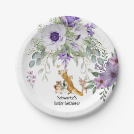 スイートウッドランドグリーンリーベビーシャワー誕生日 ペーパープレート