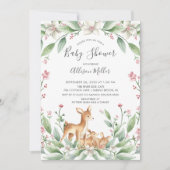 スイートウッドランドディアツインズベビーシャワー招待状 招待状 (正面)
