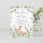 スイートウッドランドディアツインズベビーシャワー招待状 招待状 (スタンド正面)