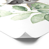 スイートウッドランドフォレストグリーンリースベビー歓迎 ポスター (角)