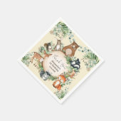 スイートウッドランドフォレストフレンズ誕生日パーティー スタンダードカクテルナプキン (角)