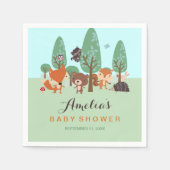 スイートウッドランドフレンズ赤ちゃんシャワーナプキン スタンダードカクテルナプキン (正面)