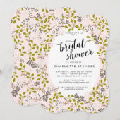 スイートウッドランドフローラガーデンブライダルシャワー 招待状 (正面/裏面)