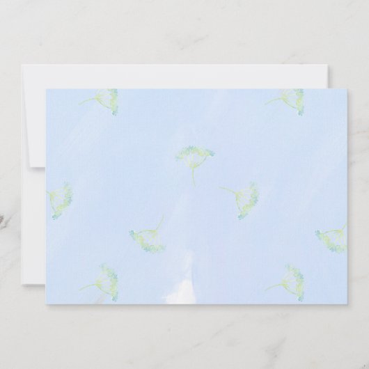 スイートウッドランドベアーブルーボーイベビーシャワー 招待状 (裏面)