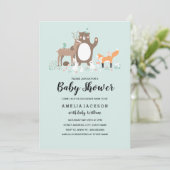 スイートウッドランドミントベビーシャワー招待状 招待状 (スタンド正面)