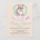 スイートウッドランドラクーンフローラボホベイビーシャワー インビテーションポストカード (正面)