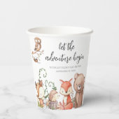 スイートウッドランド動物の赤ちゃんシャワー 紙コップ (裏面)