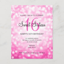 スイートエレガント16誕生日ピンクグリッター灯