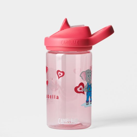 スイートエレファントとハートキッドウォーターボトル ウォーターボトル (左面)