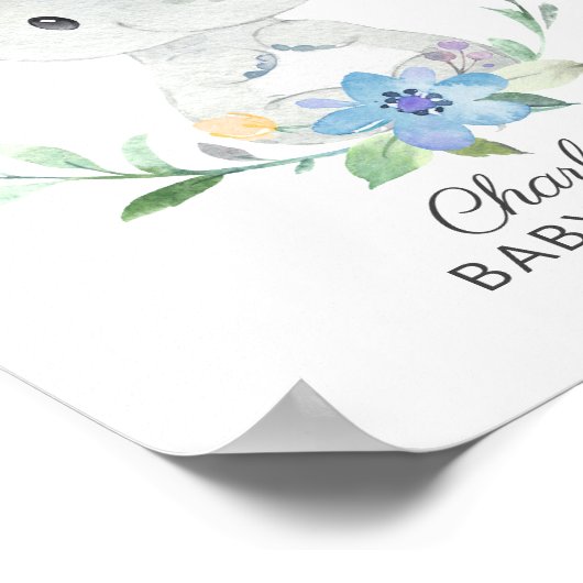 スイートエレファントウェルカムベビーシャワーポスター ポスター (角)