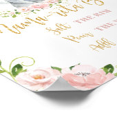 スイートエレファントピンクフローラ金ゴールドママリタバーサイン ポスター (角)