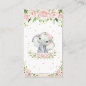 スイートエレファントピンク赤面フローラおむつラッフル エンクロージャーカード (裏面)