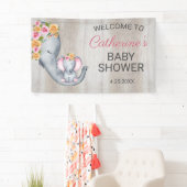 スイートエレファントフローラガールベビーシャワーウェルカム 横断幕 (インサイチュ)