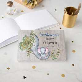 スイートエレファントフローラ素朴ベビーシャワー ゲストブック