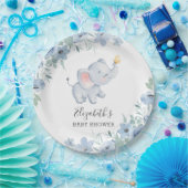 スイートエレファントベビーシャワーパーティー紙プレート ペーパープレート (パーティー)