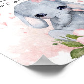 スイートエレファントベビーシャワー歓迎サイン ポスター (角)