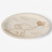 スイートエレファントベビーシャワー紙プレート ペーパープレート (アングル)