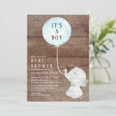 スイートエレファント男の赤ちゃんシャワー 招待状 (スタンド正面)