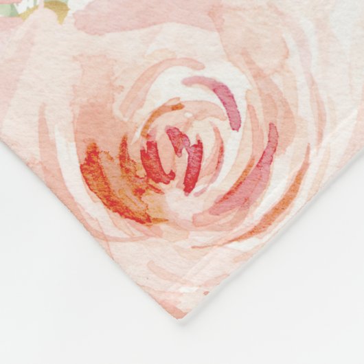 スイートエレファント赤面ピンクフローラジャングルベビーガール フリースブランケット (角)