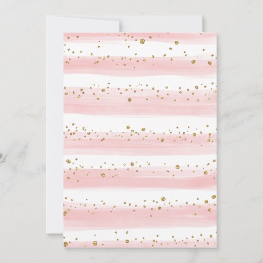 スイートエレファント赤面金ゴールドベビーシャワーバイメール 招待状 (裏面)