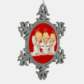 スイートエンジェルスクリスマスキャロル スノーフレークピューターオーナメント (左)