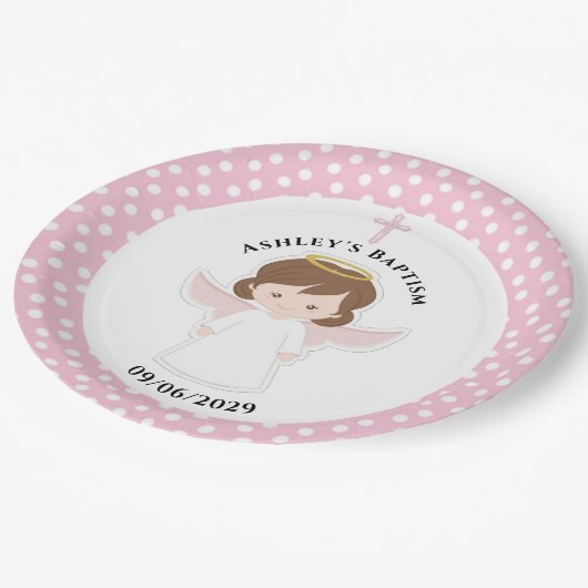 スイートエンジェル洗礼ファーストコミュニオンパーティー ペーパープレート (アングル)