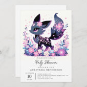 スイートエンチャントキツネベビーシャワー 招待状 (正面/裏面)