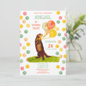 スイートオッターバースデー カラフルな風船 招待状 (スタンド正面)