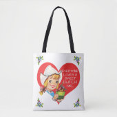 スイートオランダガールヴィンテージチューリップスマイシェ&ハート トートバッグ (正面)