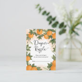 スイートオレンジシトラスグリーンベビーおむつラッフル エンクロージャーカード (スタンド正面)