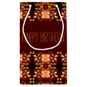 スイートオレンジフラワーパターン（の模様が）ある誕生日抱き枕 スモールペーパーバッグ (裏面)