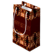 スイートオレンジフラワーパターン（の模様が）ある誕生日抱き枕 スモールペーパーバッグ (裏面アングル)