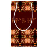 スイートオレンジフラワーパターン（の模様が）ある誕生日抱き枕 スモールペーパーバッグ (正面)