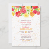 スイートオレンジボタニカルバラ春サプライズパーティー 招待状 (正面)