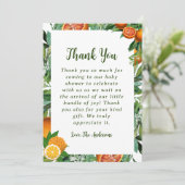 スイートオレンジ色のベビーシャワーサンキューカード サンキューカード (スタンド正面)