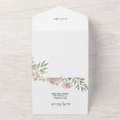 スイートオレンジ赤面バラウォーターカラーハンド絵を描 オールインワン招待状 (外側)