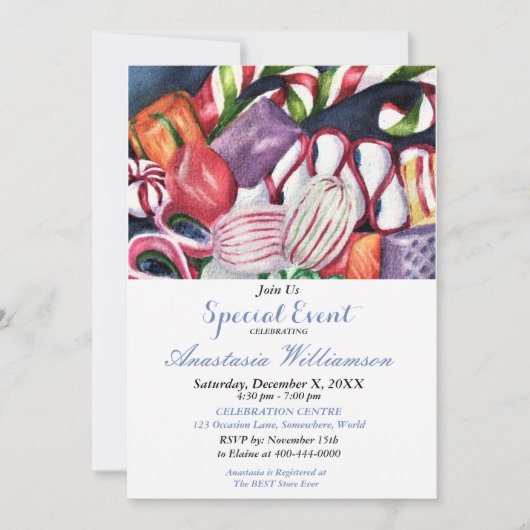 スイートオープンハウスパーティーイベント招待状 招待状 (正面)