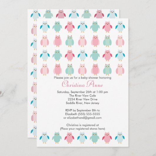 スイートオールズニュートラルベビーシャワー招待状 招待状 (正面/裏面)