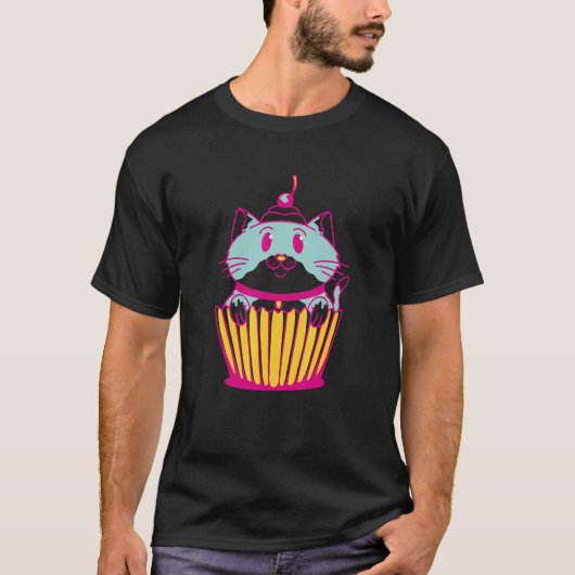 スイートカップケーキキャットマフィン Tシャツ (正面)