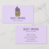 スイートカップケーキケータリングベーカリーパープルカスタム 名刺 (正面/裏面)