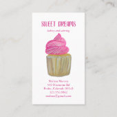 スイートカップケーキケータリングベーカリーピンクカスタム 名刺 (裏面)