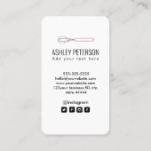 スイートカップケーキケータリングベーカリーピンクQRコードソーシャル 名刺 (裏面)