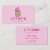 スイートカップケーキケータリング魅力的ベーカリーピンクカスタム 名刺 (正面/裏面)