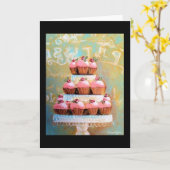 スイートカップケーキパフランスのリベーカリーグリーティングカード カード (黄色い花)