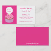 スイートカップケーキピンクつや消し、ベーカリーシェフ 名刺 (正面/裏面)
