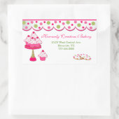 スイートカップケーキベーカリーシール 長方形シール (バッグ)