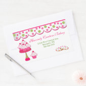 スイートカップケーキベーカリーシール 長方形シール (封筒)