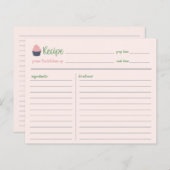 スイートカップケーキベーキングファミリーレシピカード (正面/裏面)